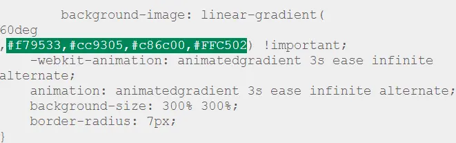 Change gradient color code